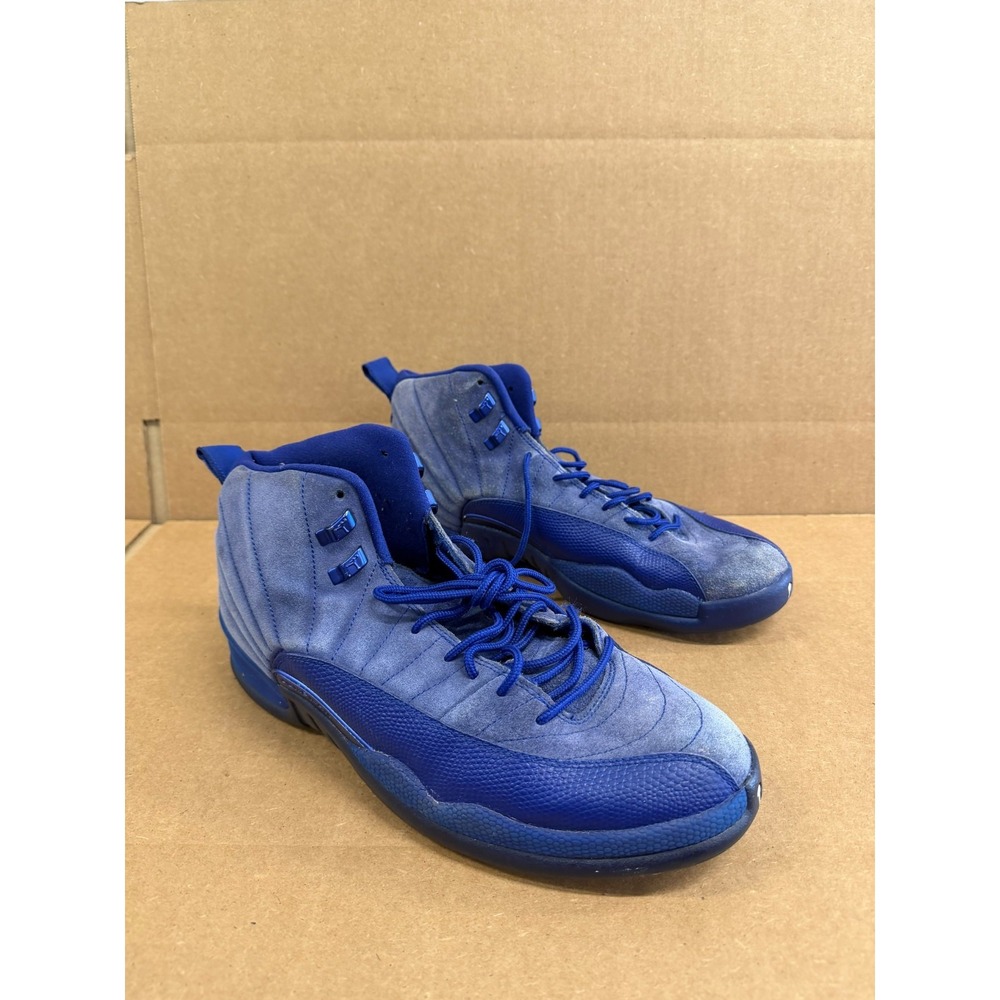 Air Jordan 12 Retro Suede High Top Sneakers Deep Royal 130690-400 Size 11 US